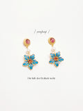 Spring Green Amethyst Agate Earrings,Light Blue Studs,Lumivault.