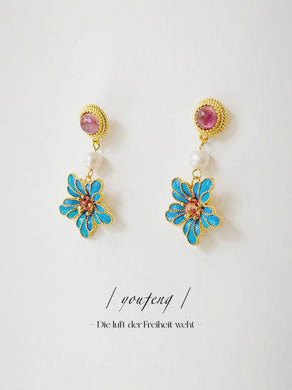 Spring Green Amethyst Agate Earrings