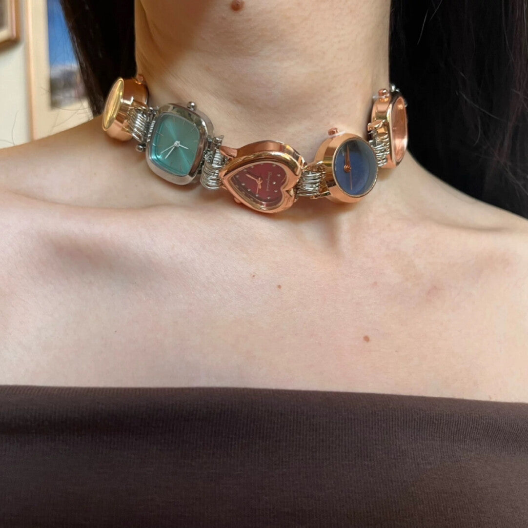 Watch Titanium Steel Punk Choker,Candy,Lumivault.