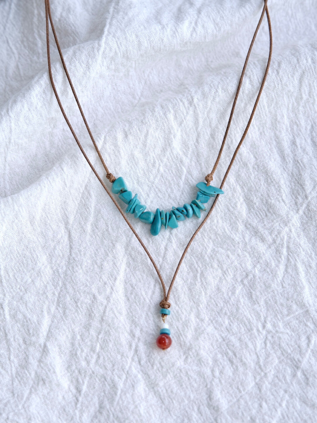Stone Rhyme Double-layer Necklace,Single Agate,Lumivault.