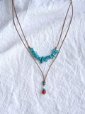 Stone Rhyme Double-layer Necklace,Single Agate,Lumivault.