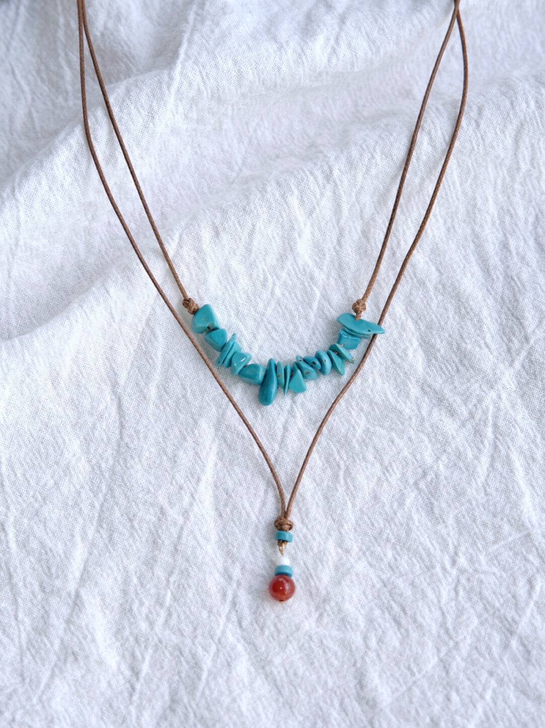 Stone Rhyme Double-layer Necklace,Single Agate,Lumivault.