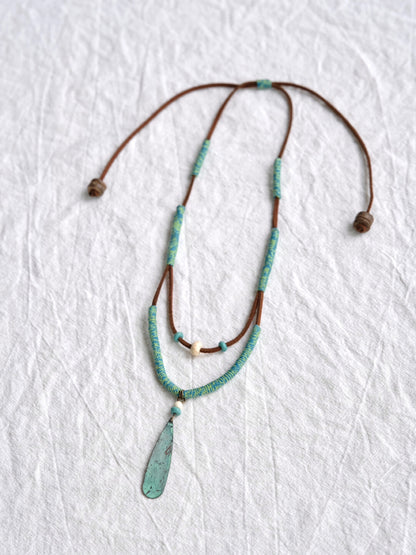 Double Layered Patina Necklace