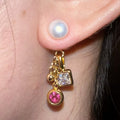Titanium Steel Stud Earrings,Rose,Lumivault.