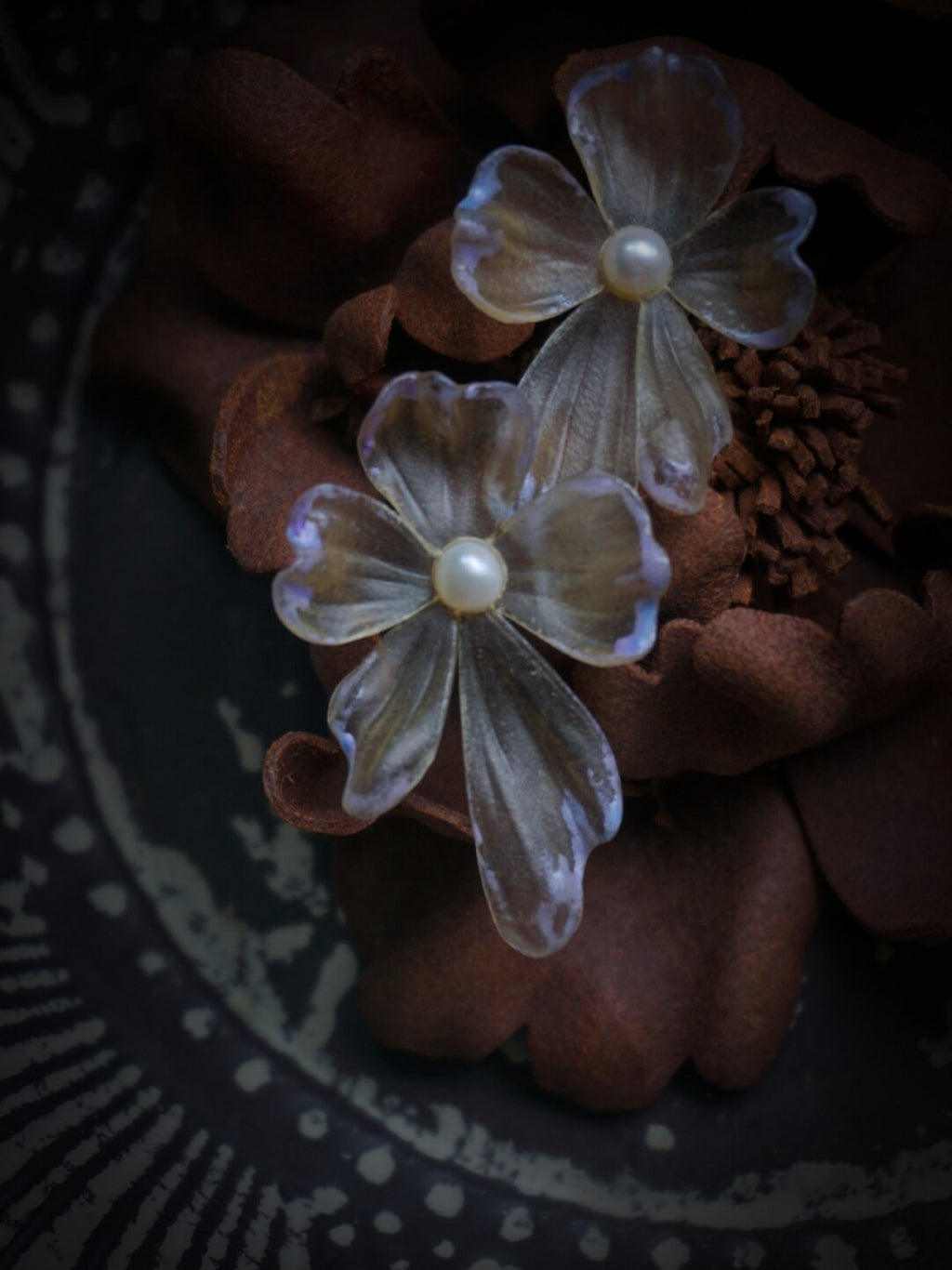 Twilight Leather Shadow Puppet Earrings,Lumivault.