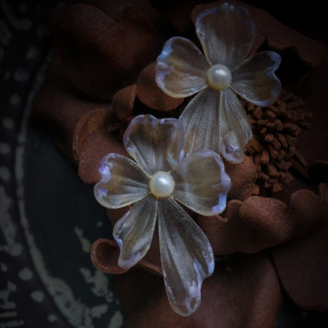 Twilight Leather Shadow Puppet Earrings,Studs,Lumivault.