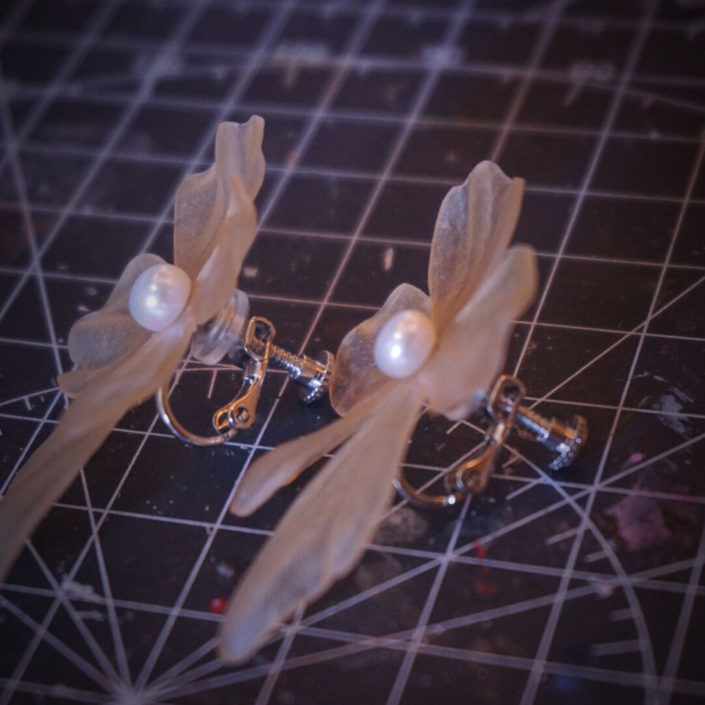 Twilight Leather Shadow Puppet Earrings,Clips,Lumivault.