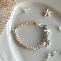 Dozing Afternoon Rock Crystal Vacation Bracelet,Ceramic Shell (Note Wrist Size),Lumivault.