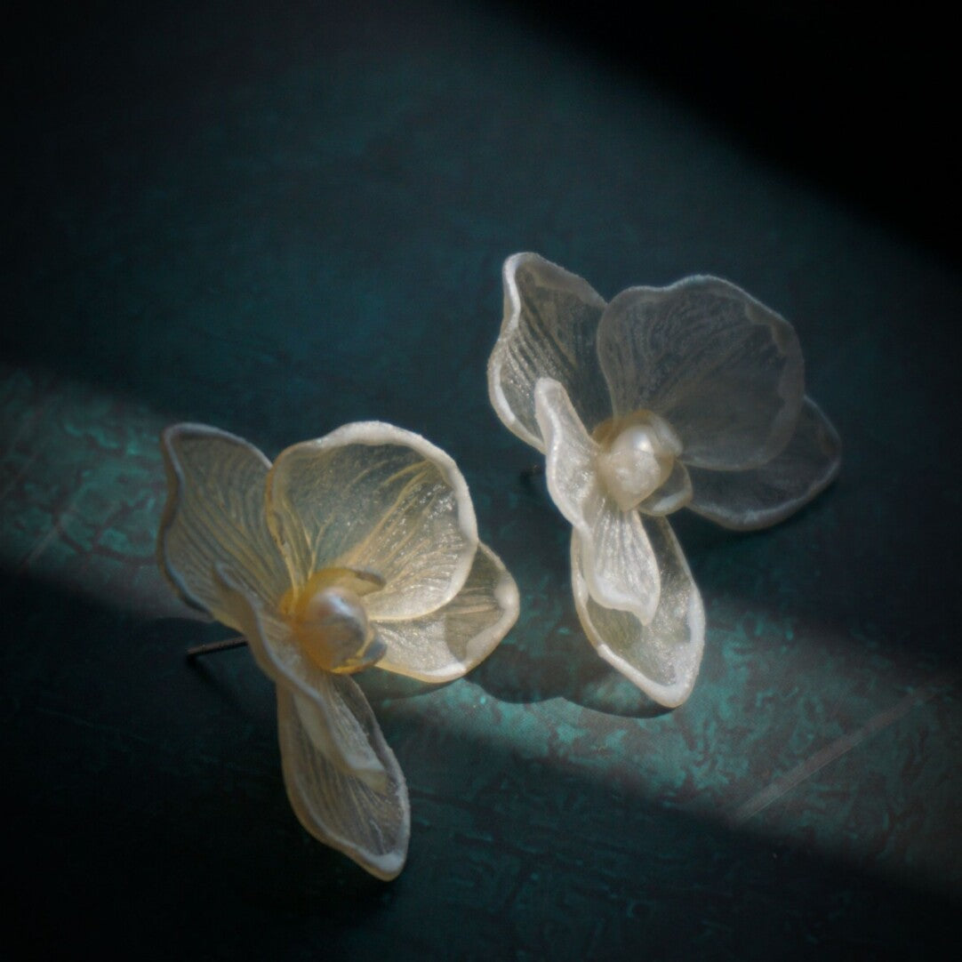 Morning Mist Leather Shadow Puppet Earrings,Studs,Lumivault.