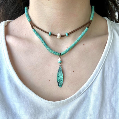 Double Layered Patina Necklace