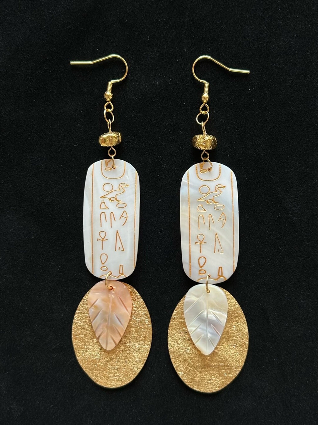 Egyptian Pearl Oyster Earrings,Lumivault.