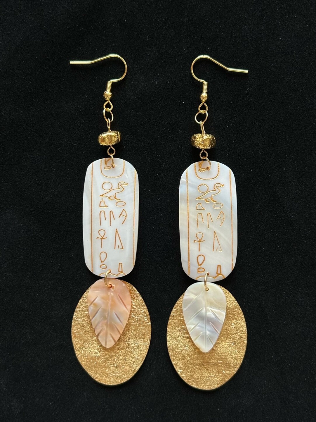 Egyptian Pearl Oyster Earrings,Lumivault.