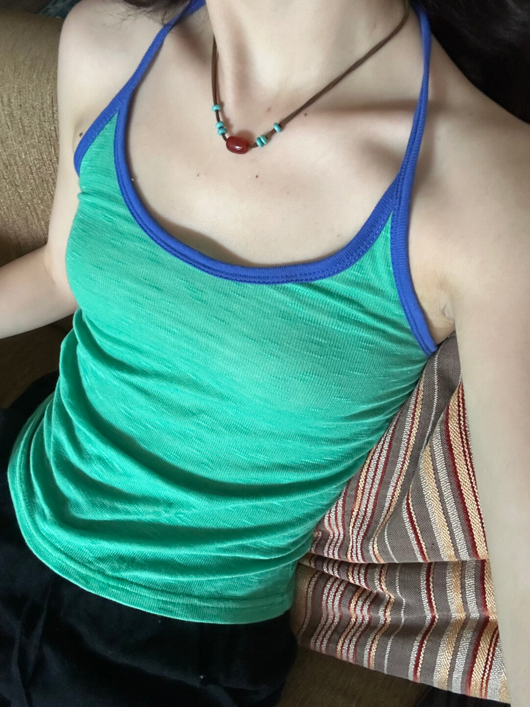 Chinoiserie Red Agate Turquoise Necklace