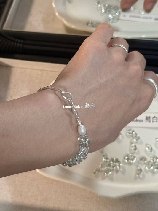 Green Willow Silver Bracelet