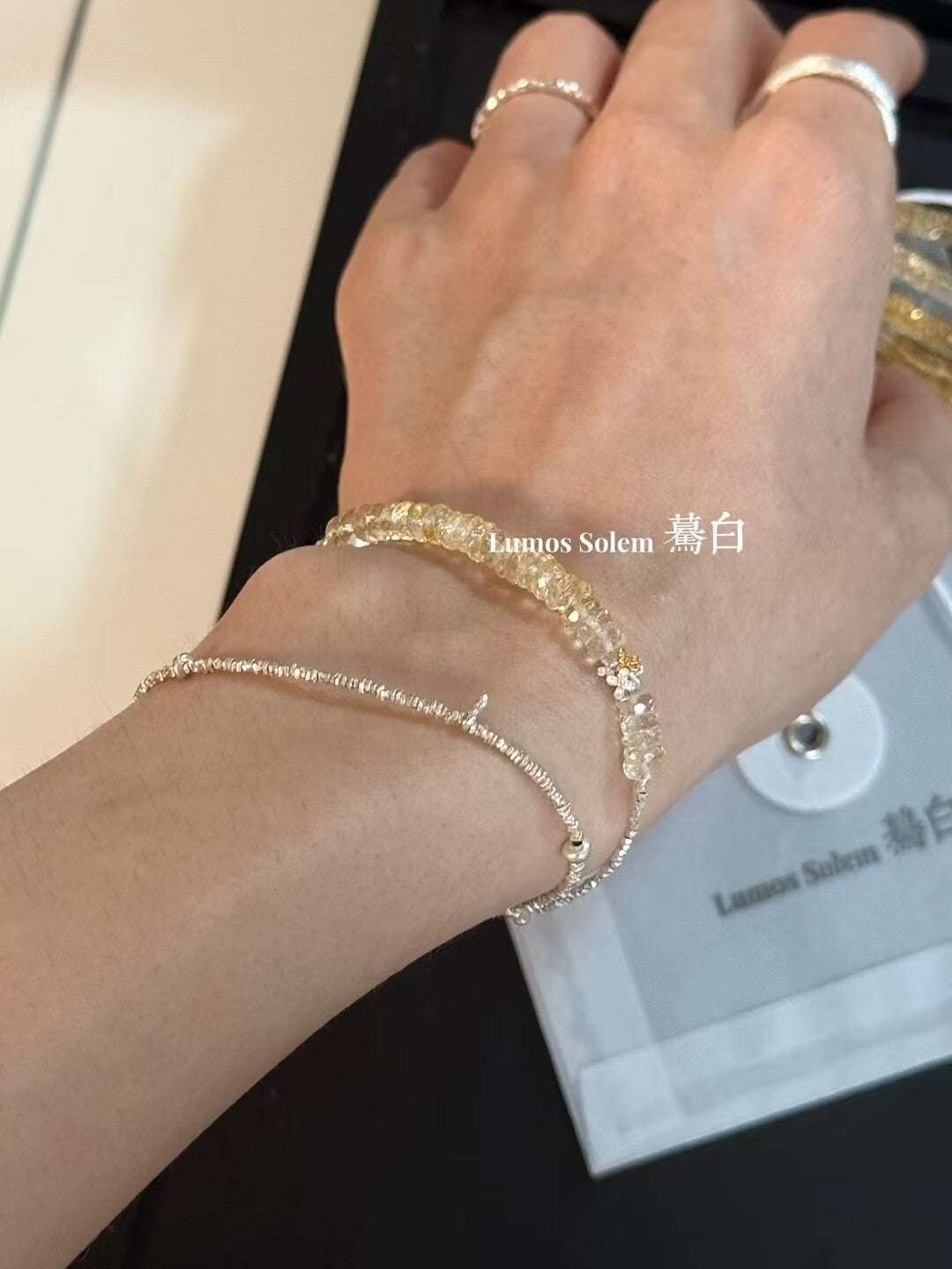 Laurel Natural Citrine Silver Bracelet,Lumivault.