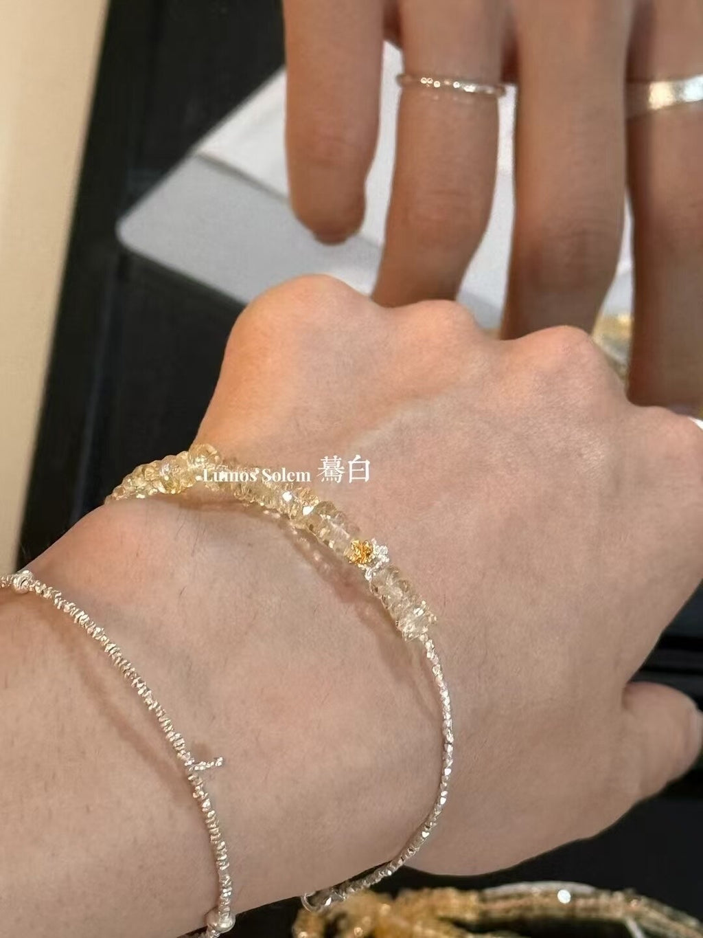 Laurel Natural Citrine Silver Bracelet,Lumivault.