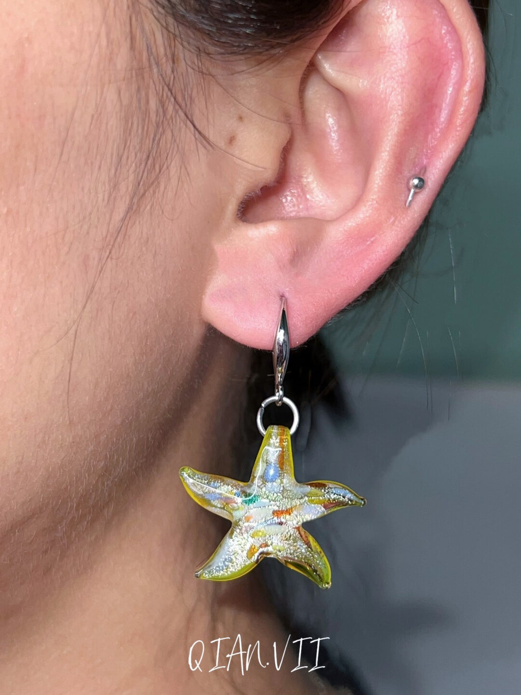 Glazed Starfish Necklace Earrings,Lumivault.