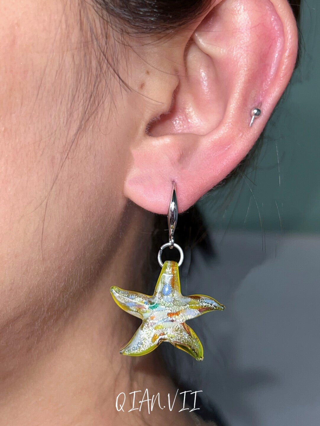 Glazed Starfish Necklace Earrings,Lumivault.