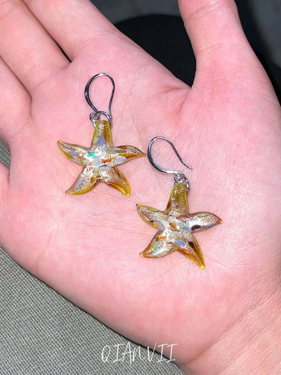 Glazed Starfish Necklace Earrings,Lumivault.