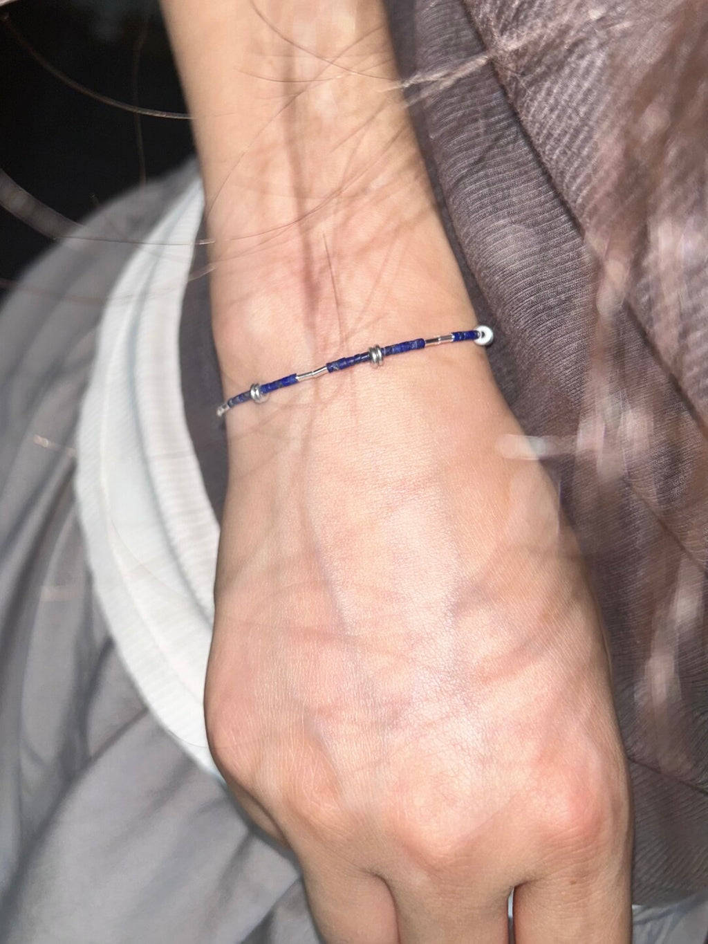 Handmade Lapis Lazuli Bracelet Necklace,Lumivault.
