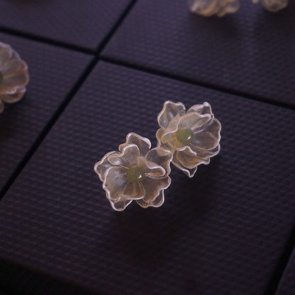 Late Rose Leather Shadow Puppet Earrings