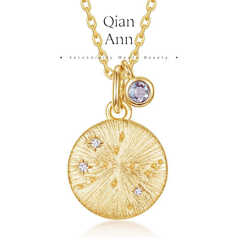 Birthstone Constellation Necklace,Gemini - Alexandrite (5.21-6.20),Lumivault.