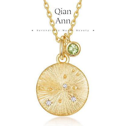 Birthstone Constellation Necklace,Leo - Peridot (7.23-8.22),Lumivault.