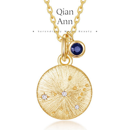 Birthstone Constellation Necklace,Virgo - Sapphire (8.23-9.22),Lumivault.