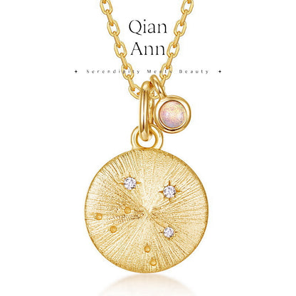 Birthstone Constellation Necklace,Libra - Opal (9.23-10.22),Lumivault.