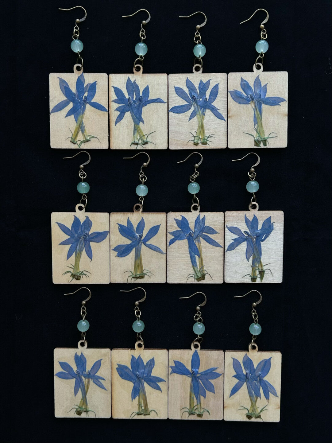 Chinoiserie Wooden Flower Earrings,Lumivault.