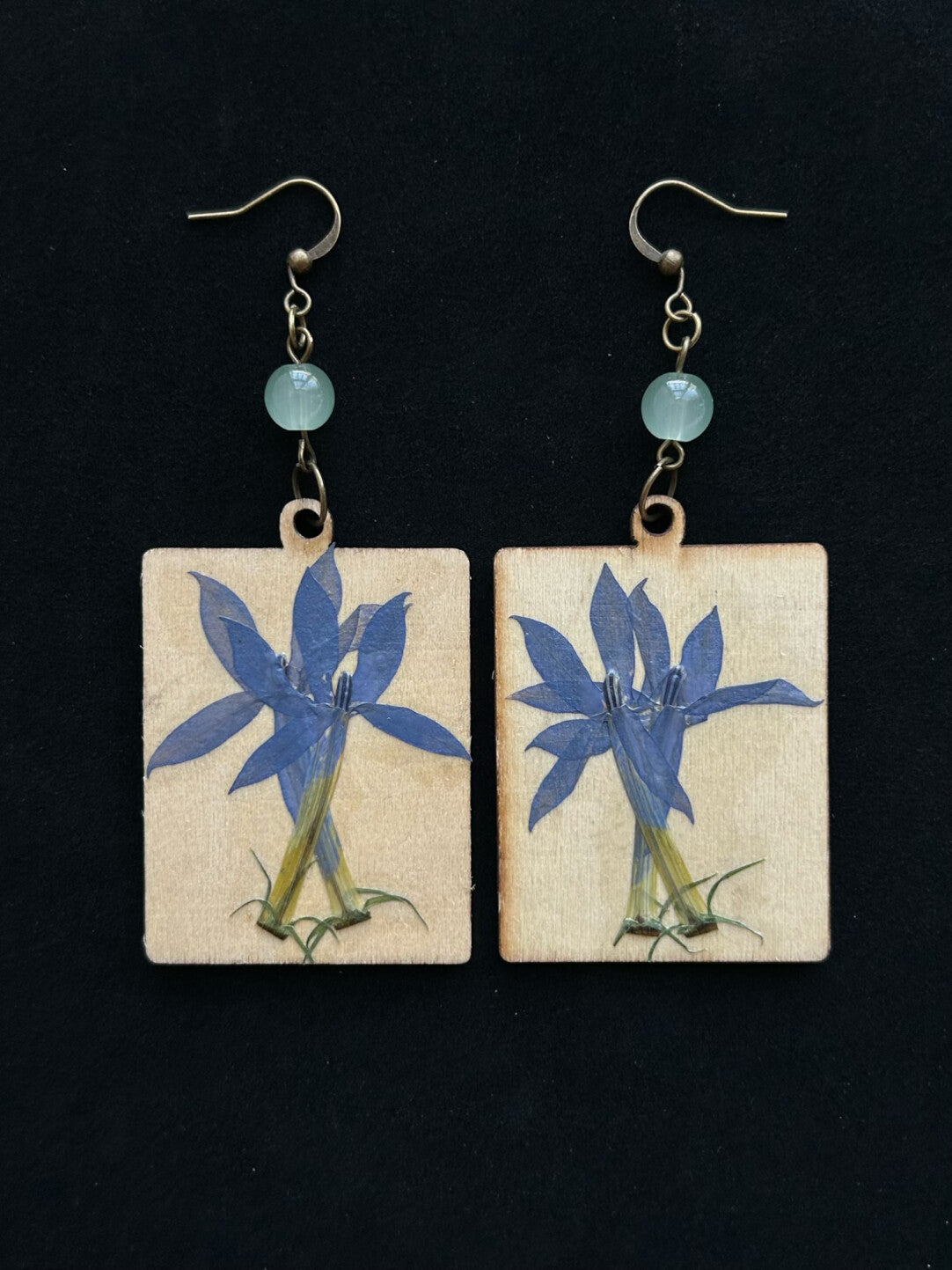 Chinoiserie Wooden Flower Earrings,Lumivault.