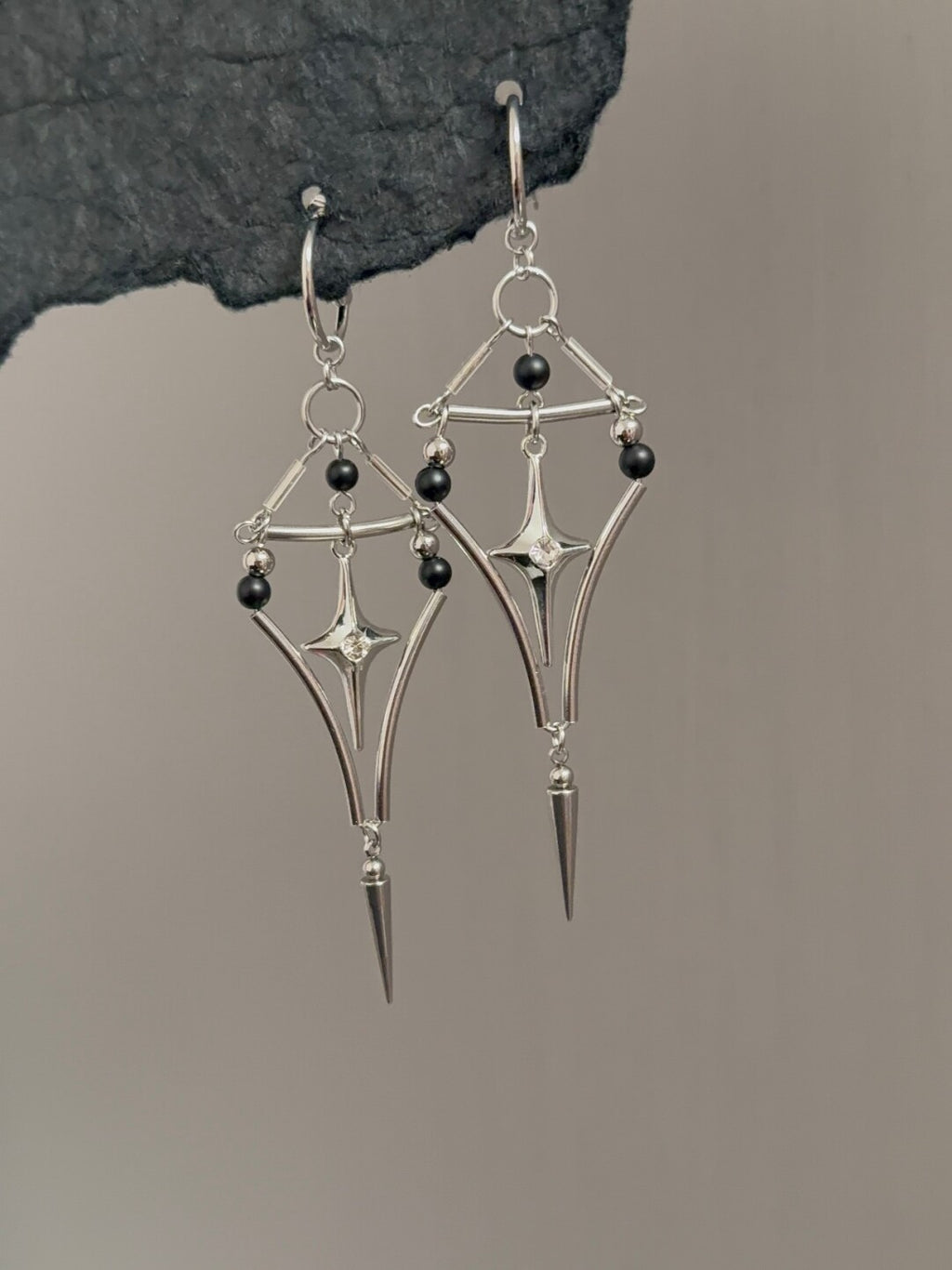 Original Star Silver Drop Earrings,Lumivault.