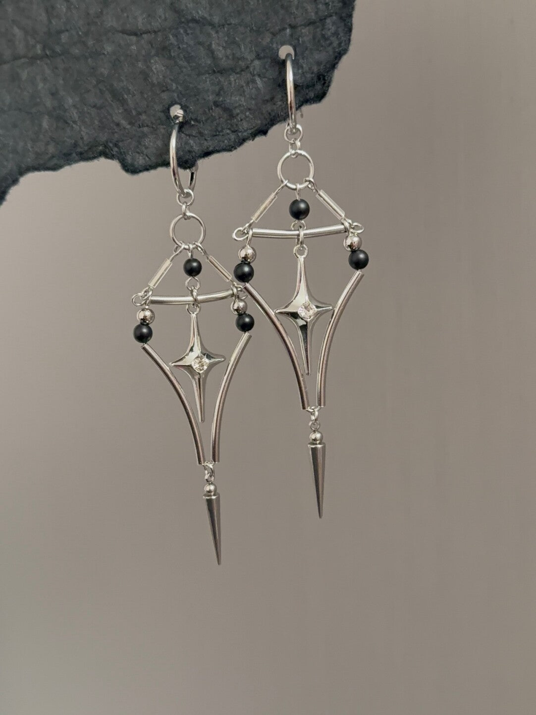 Original Star Silver Drop Earrings,Lumivault.