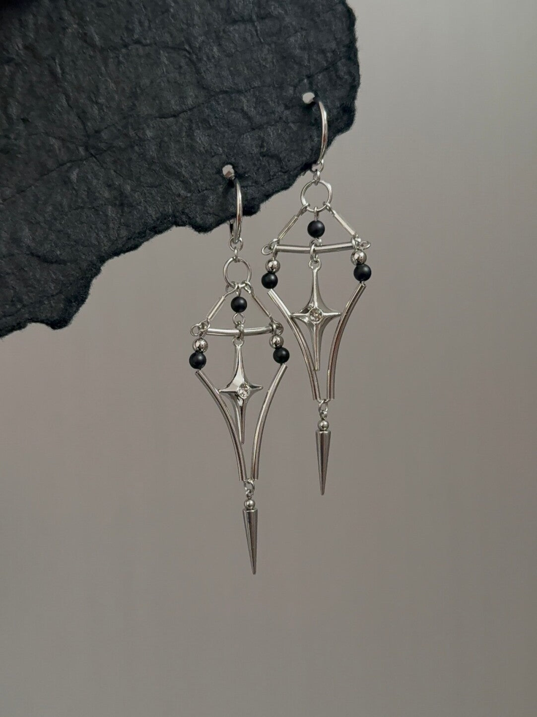 Original Star Silver Drop Earrings,Lumivault.