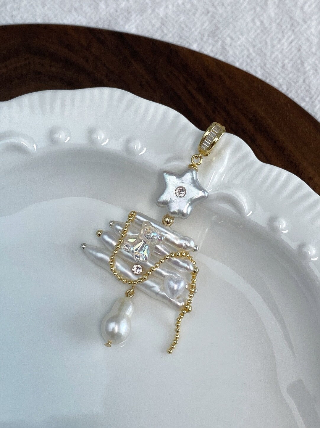 Christmas Tree Baroque Pearl Earrings