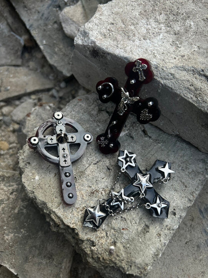 Gothic Cross Hair Clips