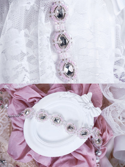 Sweet Diamond Wrapped Beaded Bracelet