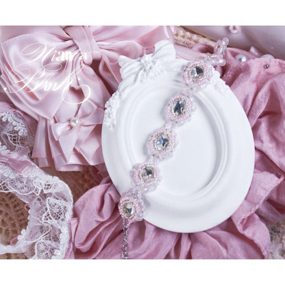 Sweet Diamond Wrapped Beaded Bracelet