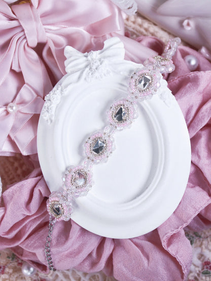 Sweet Diamond Wrapped Beaded Bracelet