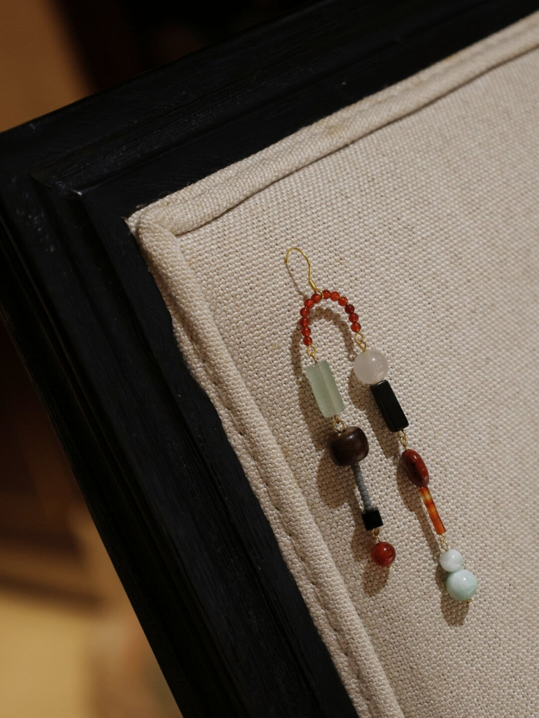 Chinoiserie Dunhuang Asymmetrical Long Earrings,Lumivault.