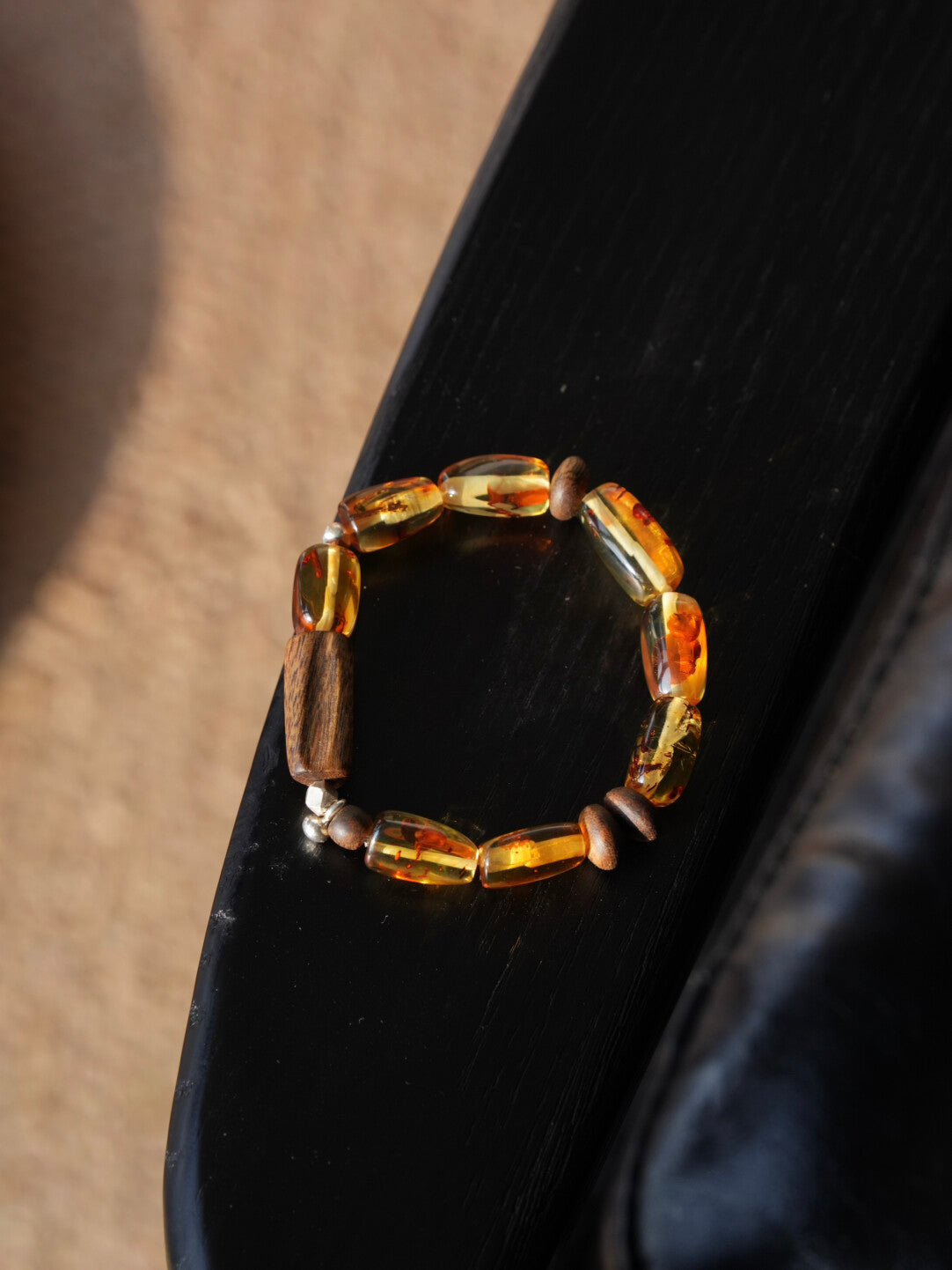 Maple Leaf Agarwood Silver Bracelet,Lumivault.