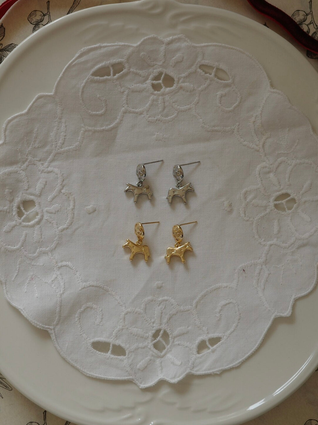 Dala Horse Star Drop Earrings,Lumivault.