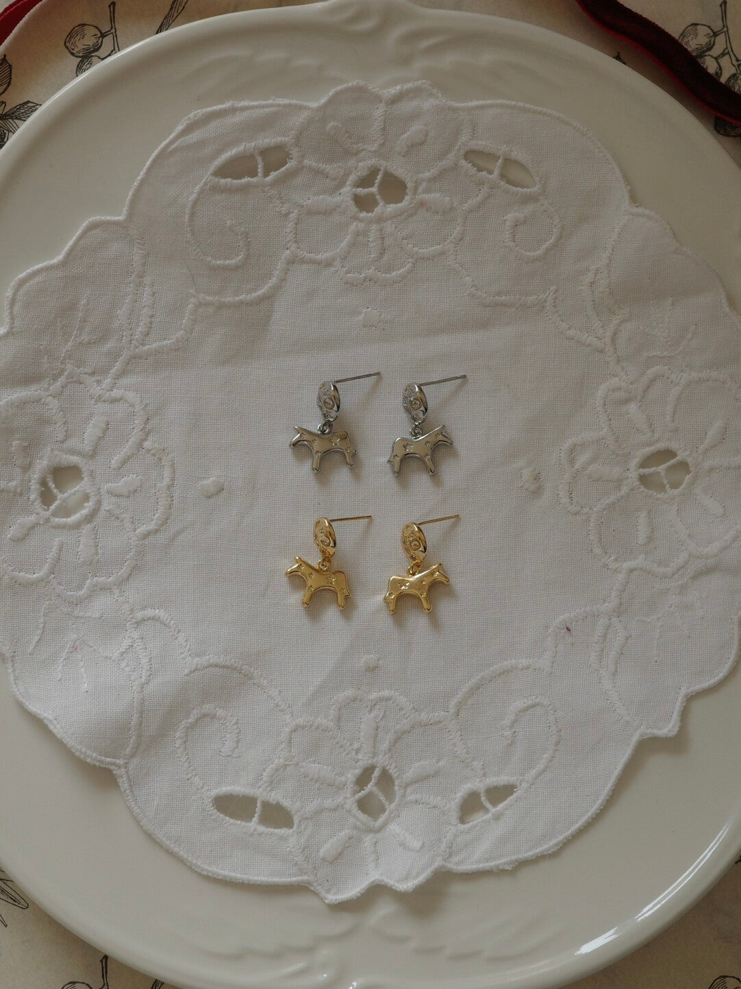 Dala Horse Star Drop Earrings,Lumivault.