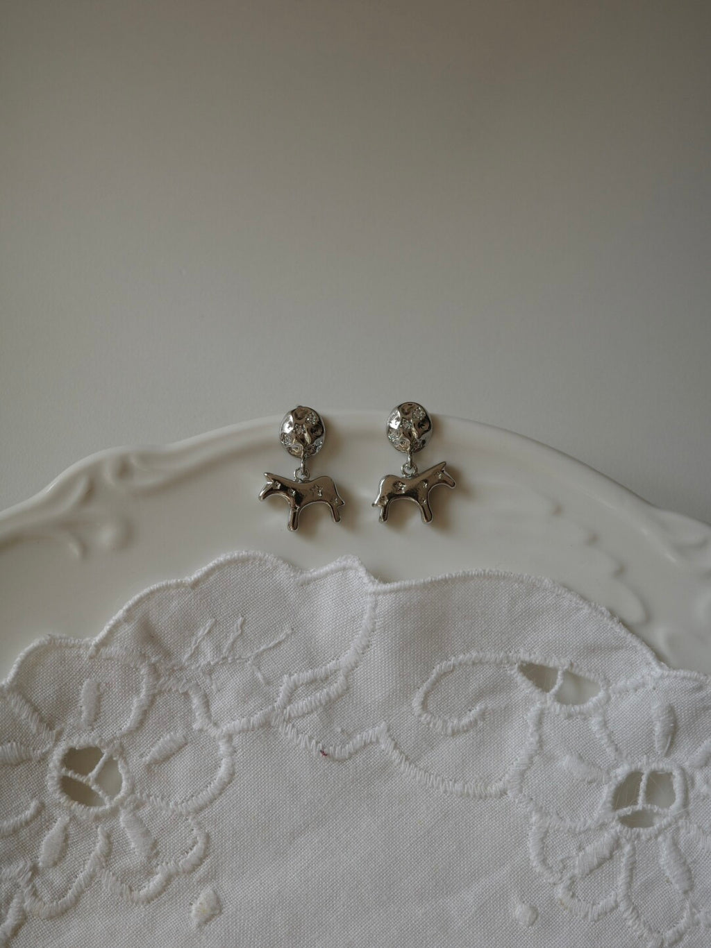 Dala Horse Star Drop Earrings,Studs / Silver,Lumivault.