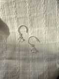 Dainty Pearl & Crystal Silver Hoop Drop Earrings - Lumivault