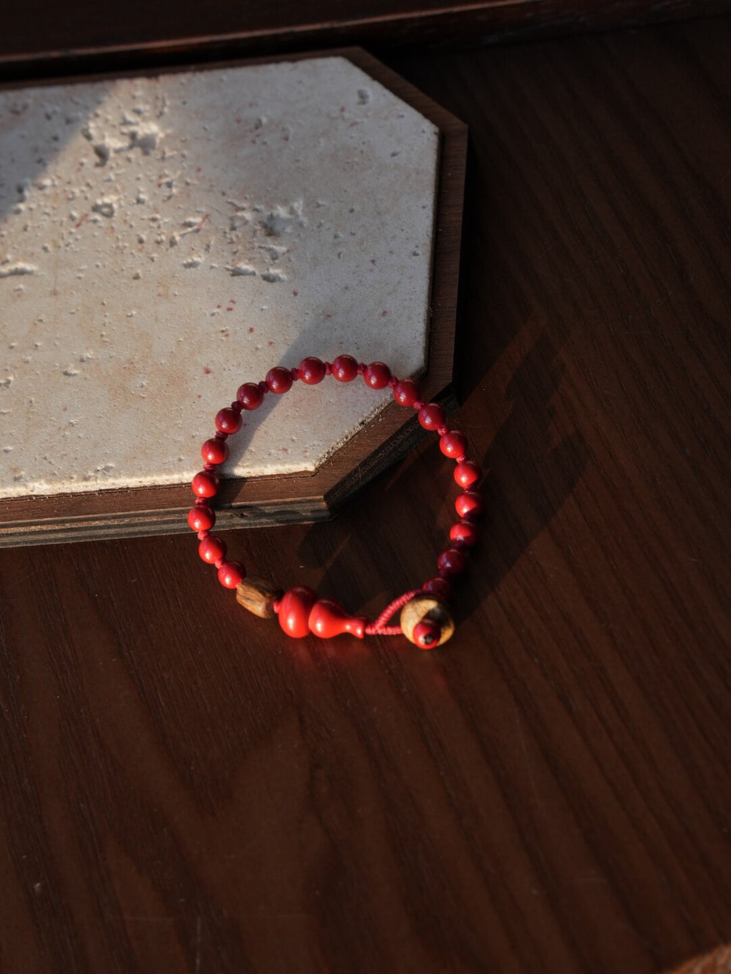 Winter Jubilee Agarwood Beaded Bracelet,Lumivault.