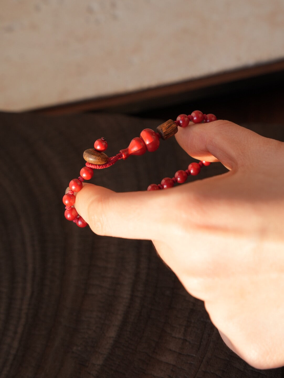 Winter Jubilee Agarwood Beaded Bracelet,Lumivault.