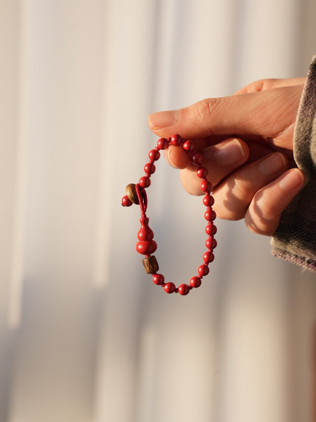Winter Jubilee Agarwood Beaded Bracelet,Lumivault.