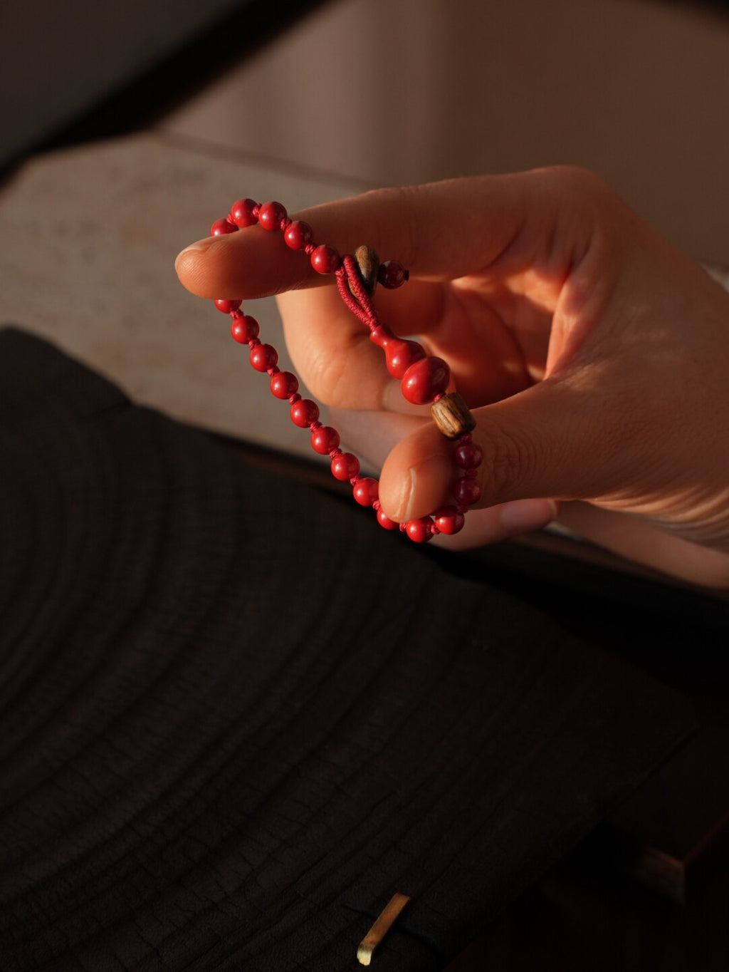 Winter Jubilee Agarwood Beaded Bracelet,Lumivault.