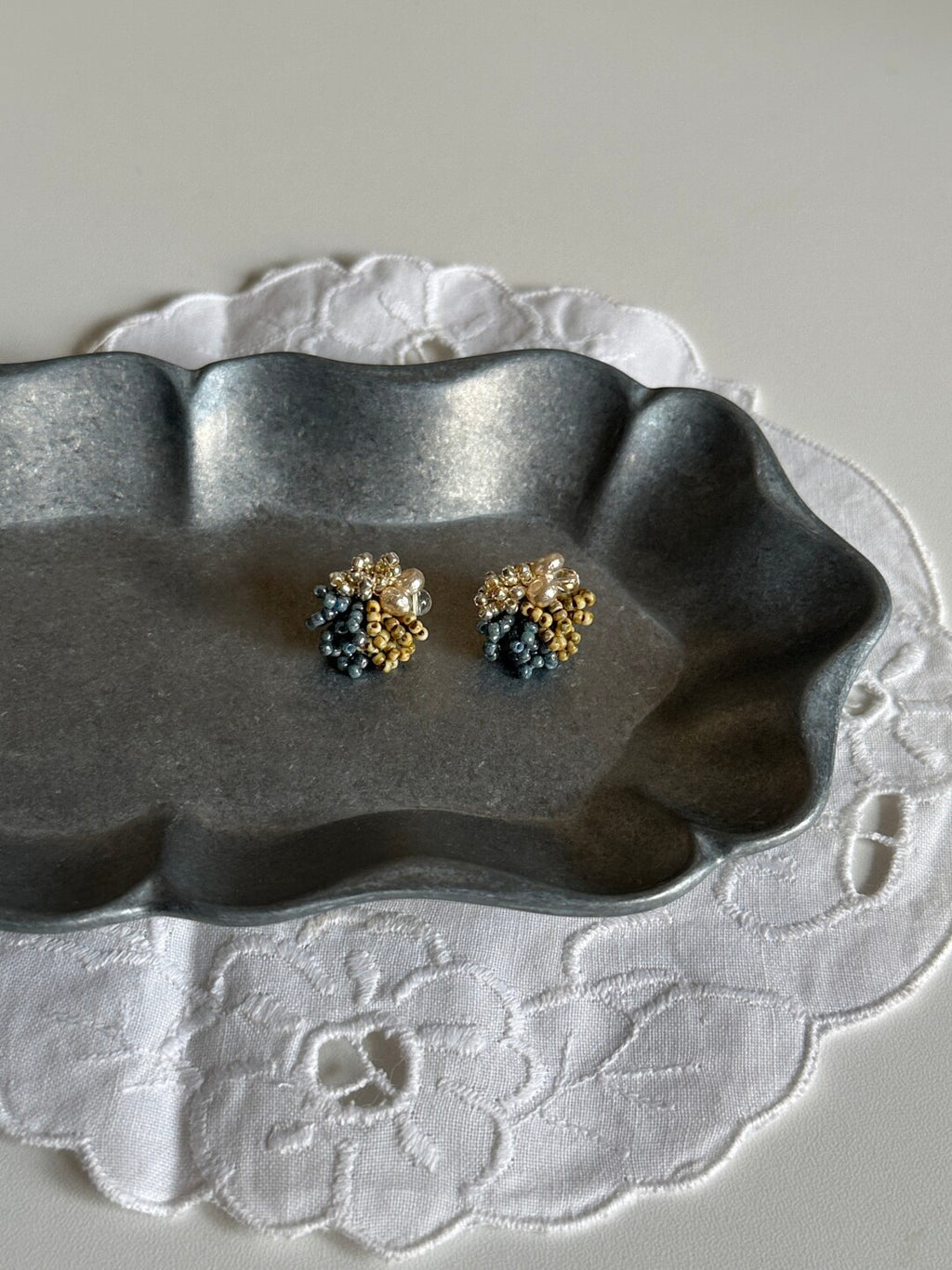 Multi-Color Beaded Cluster Stud Earring,Lumivault.